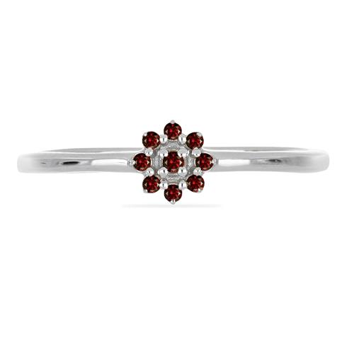 BUY 925 SILVER NATURAL RED DIAMOND DOUBLE CUT GEMSTONE RING
